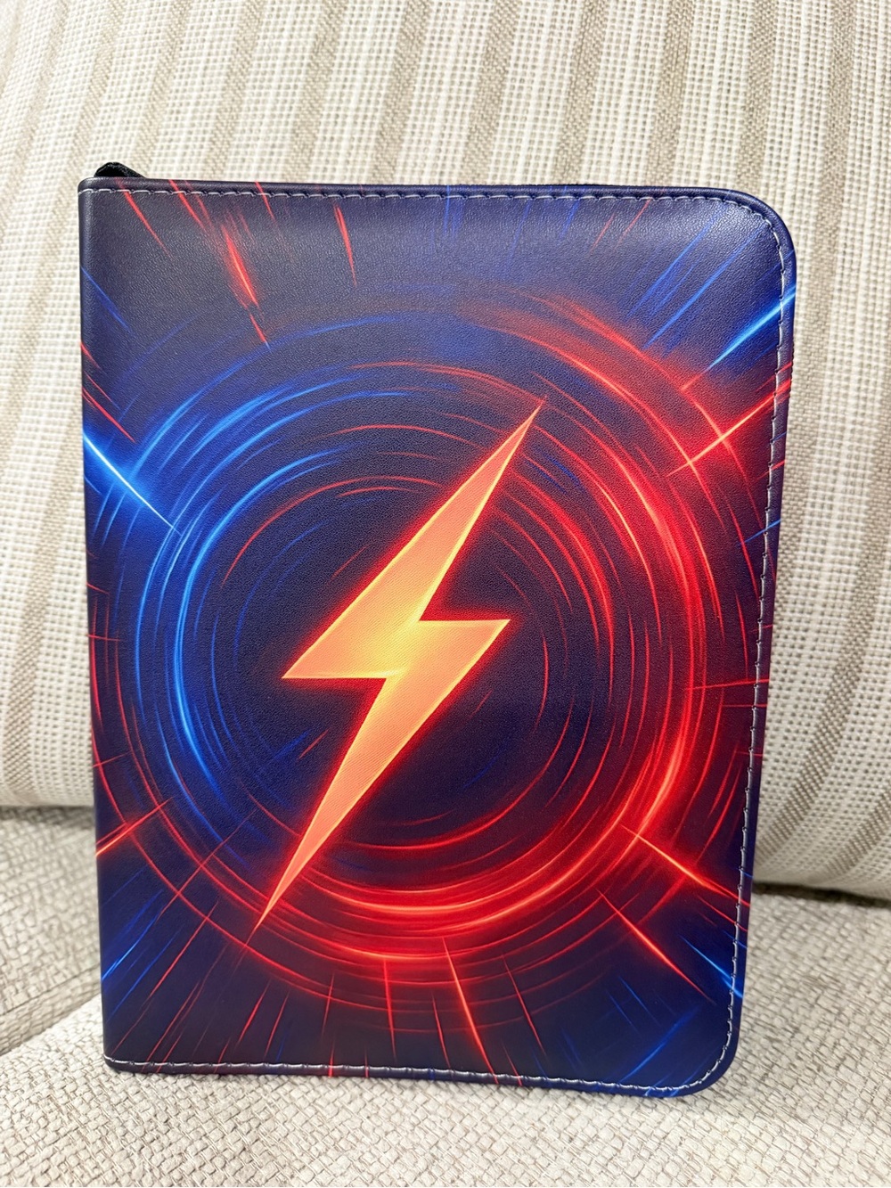 Lightning Bolt Blue & Red Trading card case